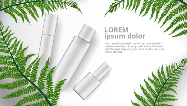 Herbal Cosmetic Bottles And Tubes Ad Template