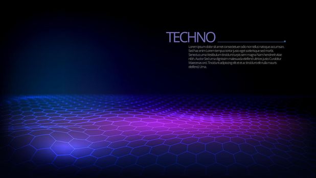 3D Futuristic Hexagon Technology Concept Dark Background