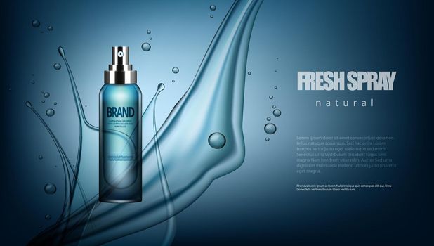 Luxury Cosmetic Fresh Spray Bottle Advertising Template