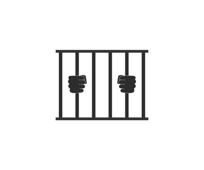Jail, prison icon. Vector illustration, flat design.