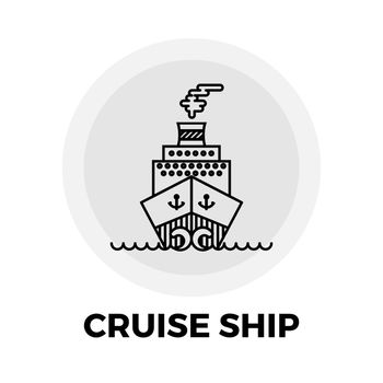 Cruise Ship Icon Vector. Flat icon isolated on the white background. Editable EPS file. Vector illustration.