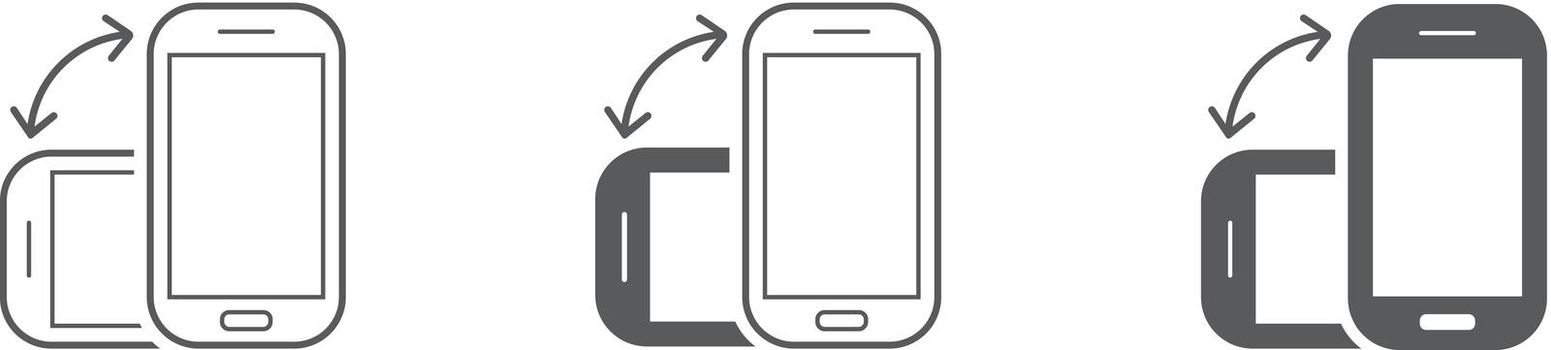 Rotate Smartphone or Cellular Phone or Tablet Icons Set in Vector