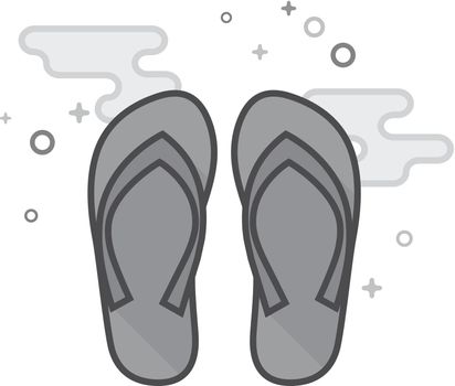 Flat Grayscale Icon - Slipper sandal