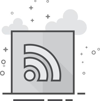 Flat Grayscale Icon - RSS Feed
