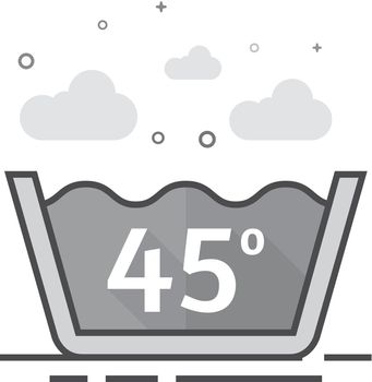 Flat Grayscale Icon - Washing Temperature