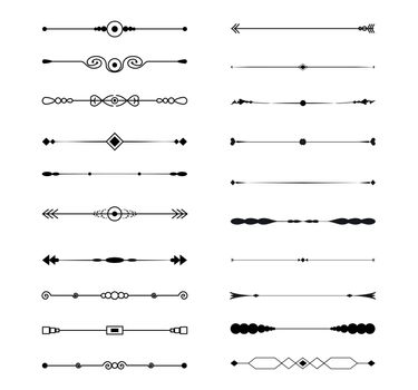 Seth selection of various line ornaments elements - Vector