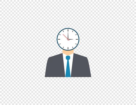Clock, time management icon. Vector illustration. Flat design.