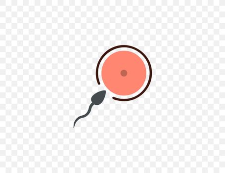 Oocyte fertilization, sperm icon. Vector illustration. flat design.