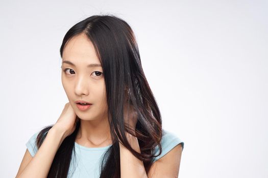 woman asian appearance posing fashion studio model