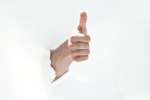 hand with thumb up gesture.