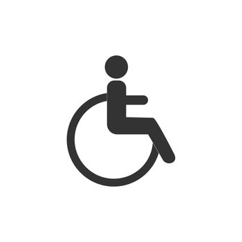 Disable icon. Person silhouette icon. Flat design. Vector illustration.