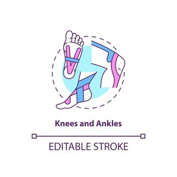 Knees and ankles concept icon