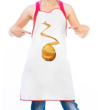 Beautiful woman in kitchen apron