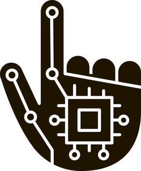 Robotic hand glyph icon