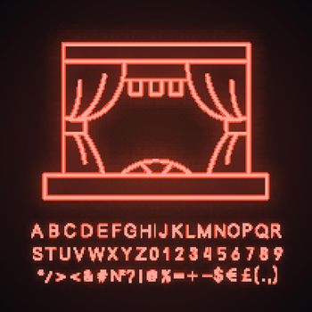 Theater stage neon light icon