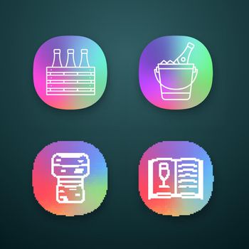 Alcohol app icons set