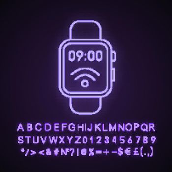 NFC smartwatch neon light icon
