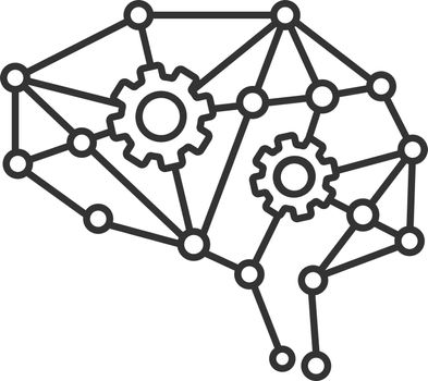 Deep learning AI linear icon