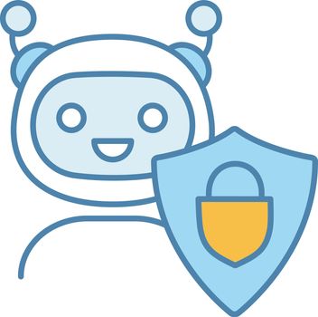 Secured chatbot color icon