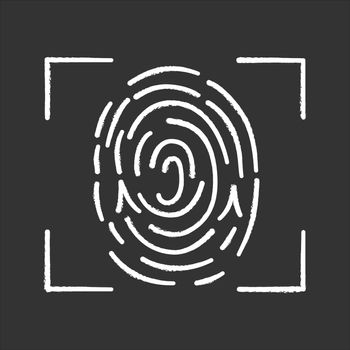 Fingerprint scanning chalk icon
