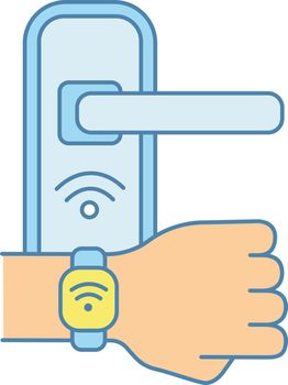 Door lock opened with NFC bracelet color icon