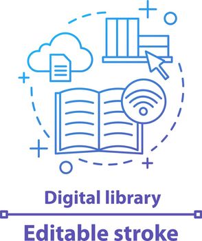 Digital library concept icon