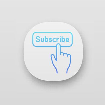 Subscribe button click app icons set