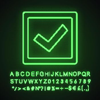 Checkbox neon light icon