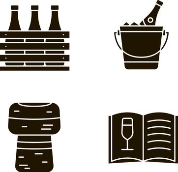 Alcohol glyph icons set