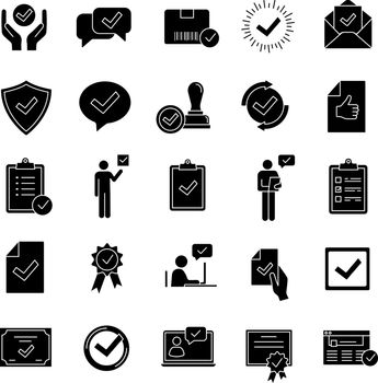Approve glyph icons set