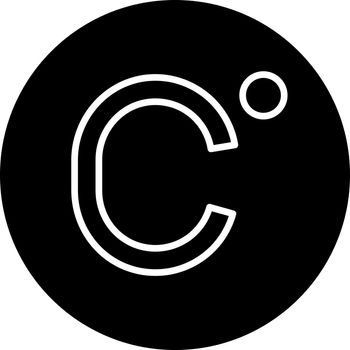 Celsius degrees temperature glyph icon