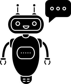 Chatbot typing answer glyph icon