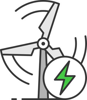 Wind energy turbine color icon
