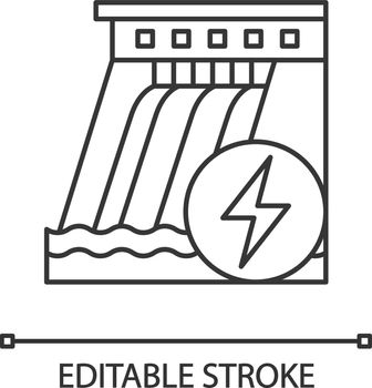 Hydroelectric dam linear icon