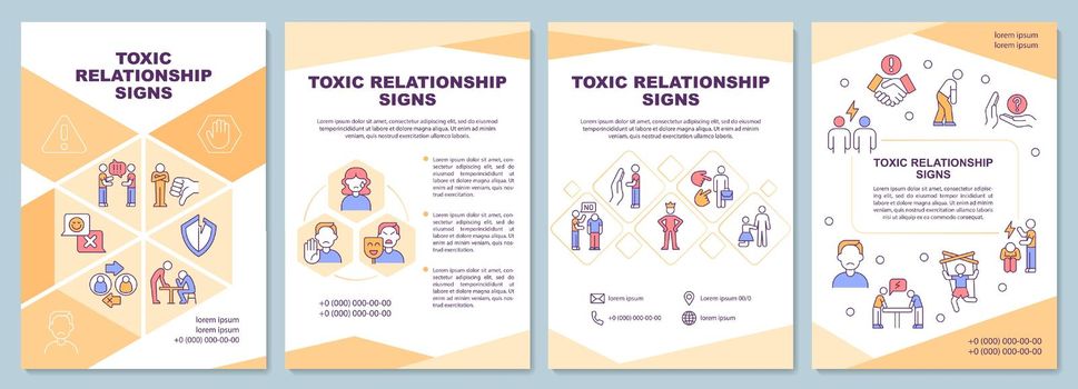Toxic relationship signs brochure template