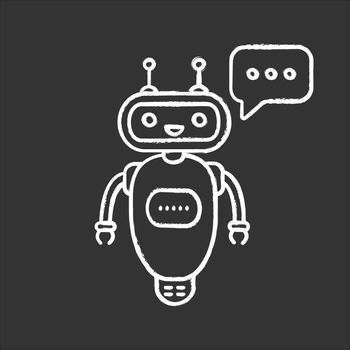 Chatbot typing answer chalk icon