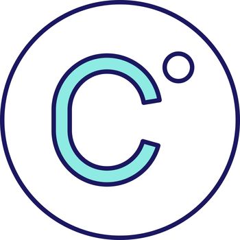 Celsius degrees temperature color icon