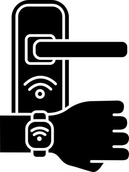 Door lock opened with NFC bracelet glyph icon