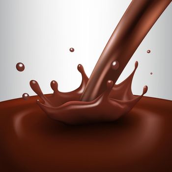 Realistic Hot Chocolate Sweet Splash With Ripples
