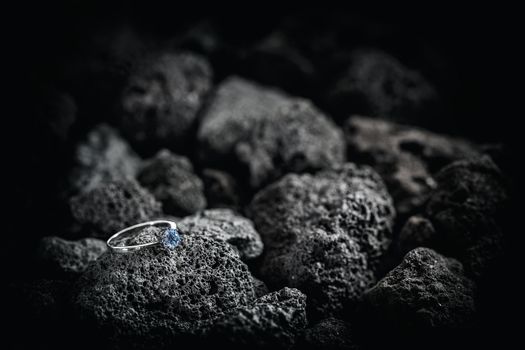 Silver ring with crystals