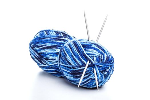 Blue knitting yarn 