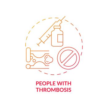 People with thrombosis red gradient concept icon