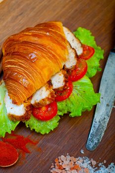 savory croissant brioche bread with chicken breast 