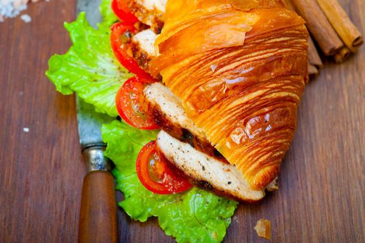 savory croissant brioche bread with chicken breast 