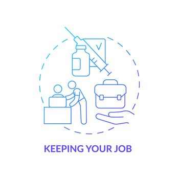 Keeping job blue gradient concept icon