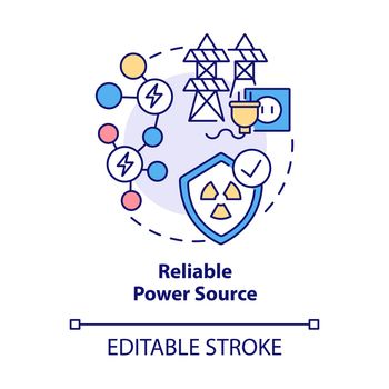 Reliable power source concept icon