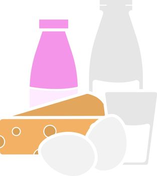 Dairy products glyph color icon