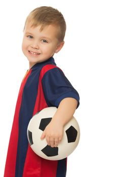 Little boy with soccer ball