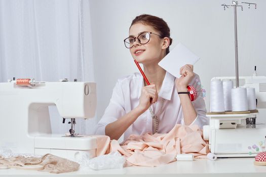 woman seamstress design factory industry work hobby