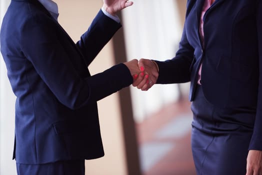 business womans make deal and handshake